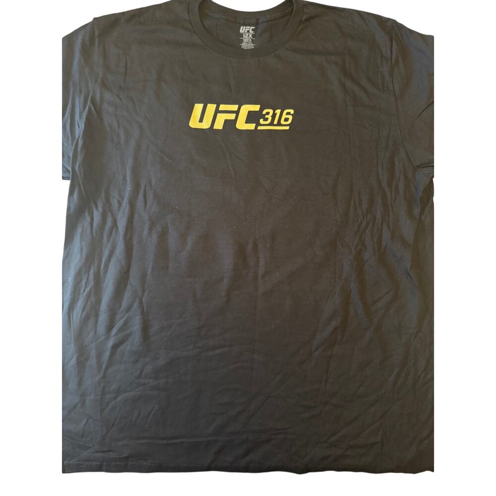 UFC 316 Men's Graphic T-Shirt Short Sleeve Color Black Size 2X-Large